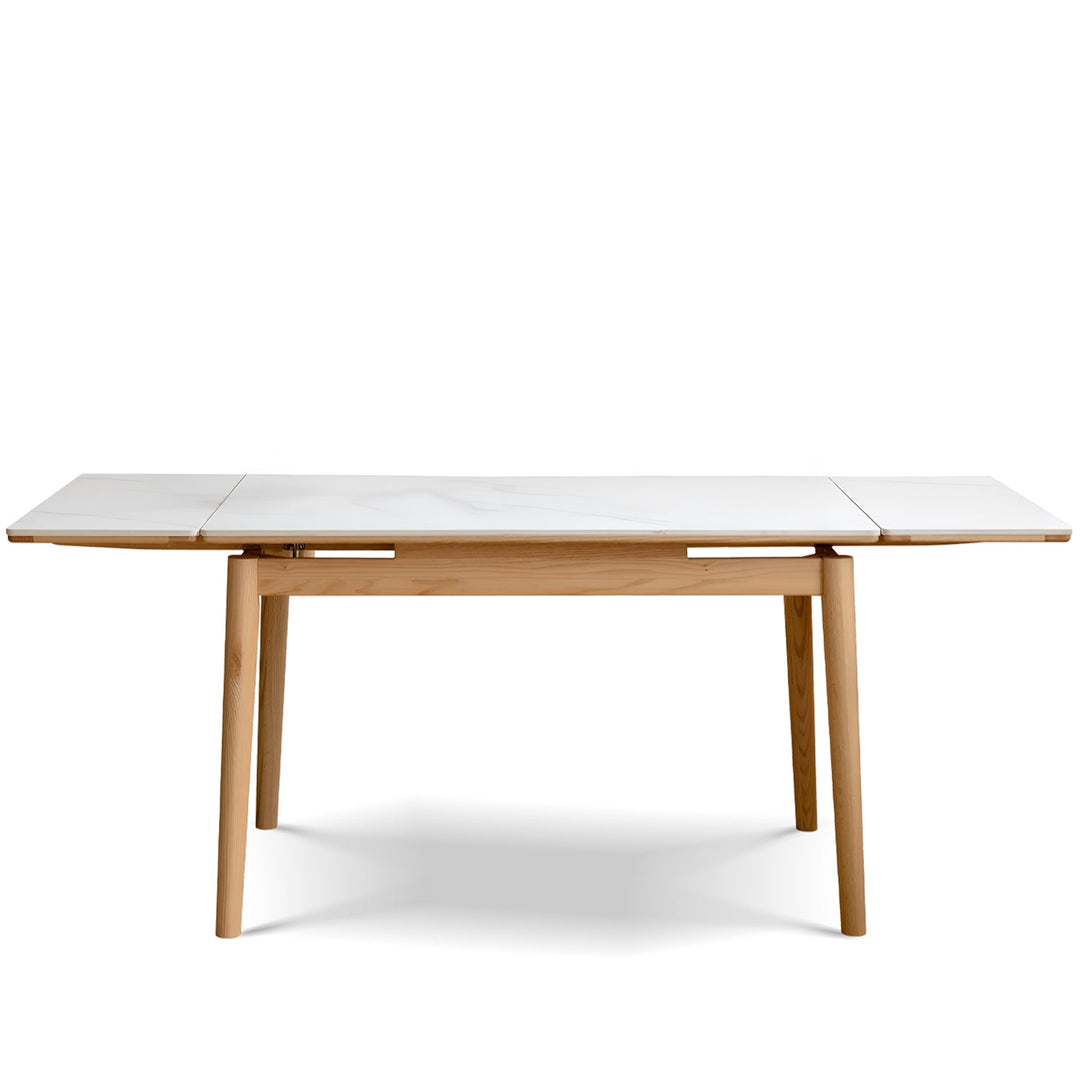 Scandinavian Oak Wood Sintered Stone Extendable Dining Table FLEX