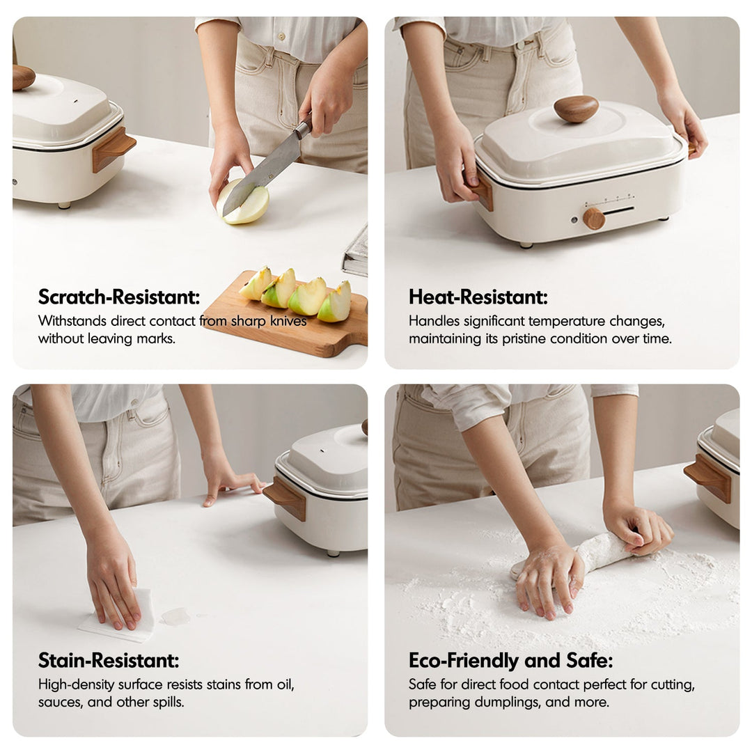 Scandinavian Oak Wood Sintered Stone Extendable Dining Table FLEX