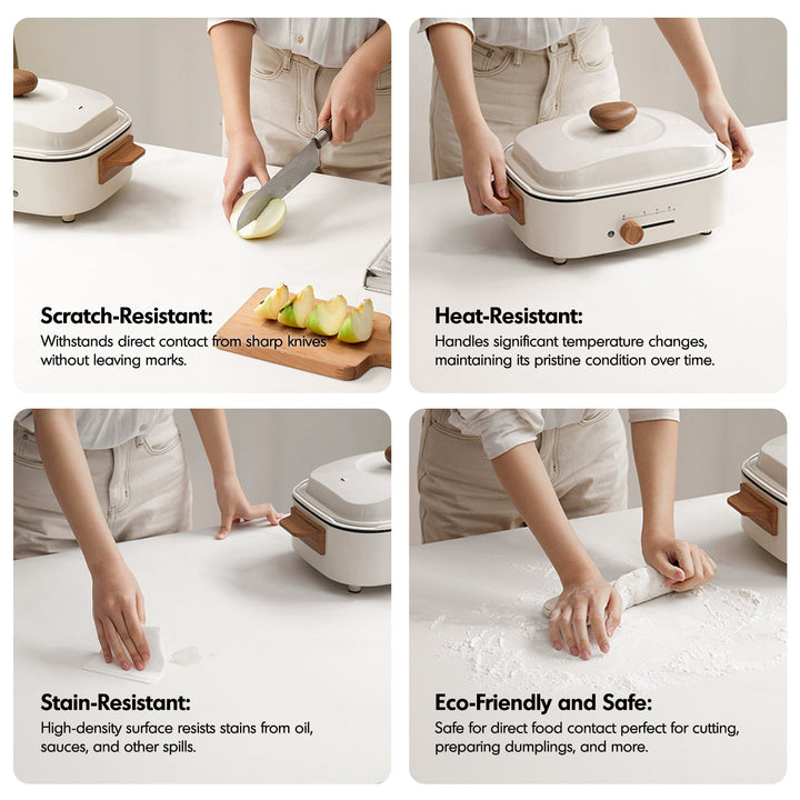 Scandinavian Oak Wood Sintered Stone Extendable Dining Table FLEX