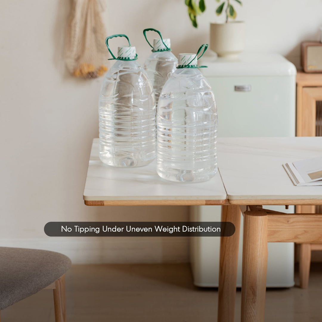 Scandinavian Oak Wood Sintered Stone Extendable Dining Table FLEX