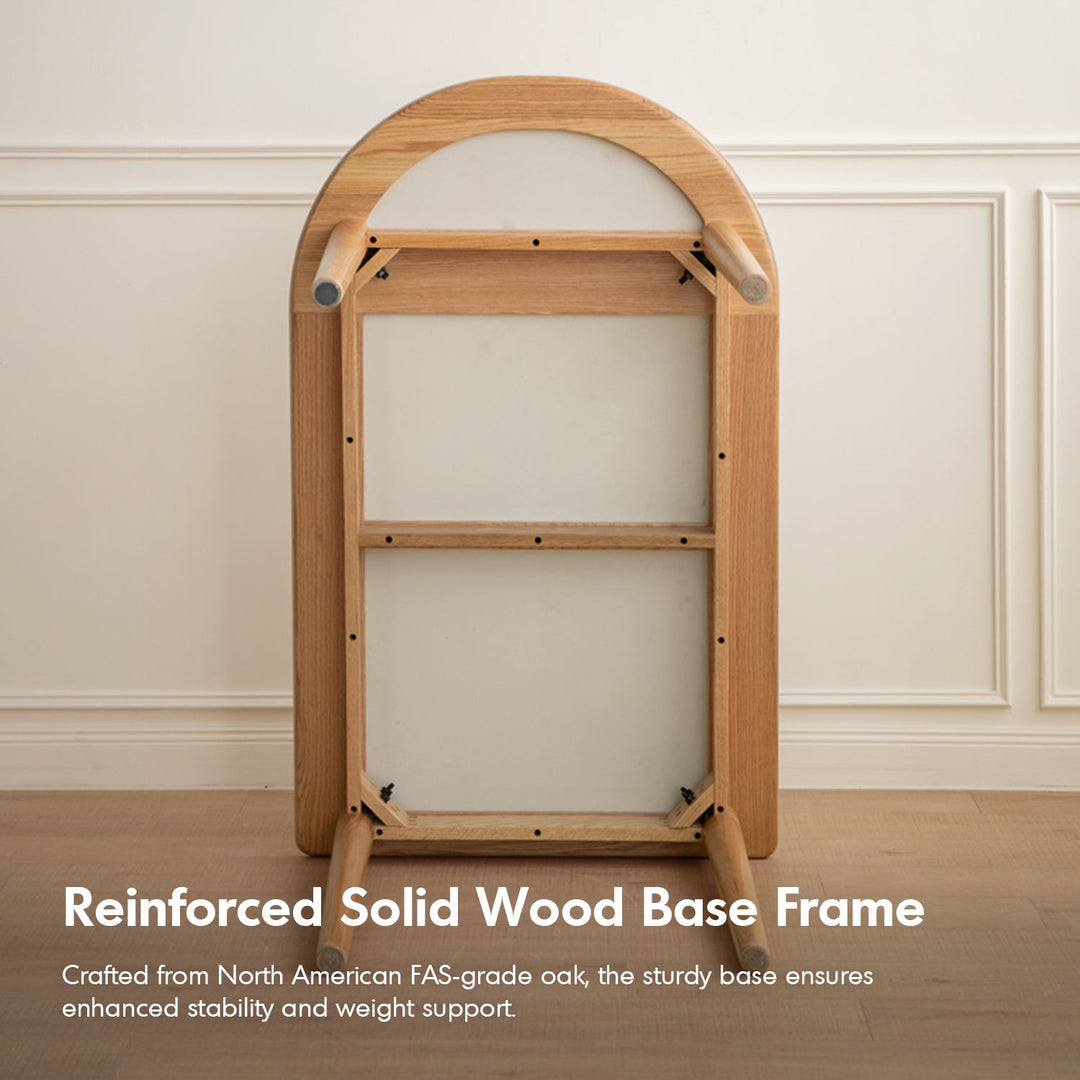 Scandinavian Oak Wood Sintered Stone Half Oval Dining Table HALO