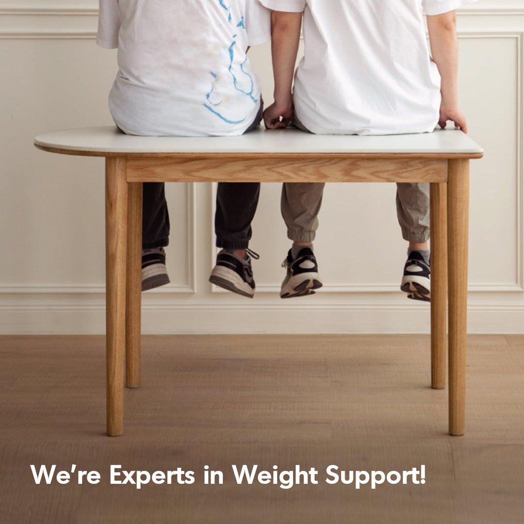 Scandinavian Oak Wood Sintered Stone Half Oval Dining Table HALO