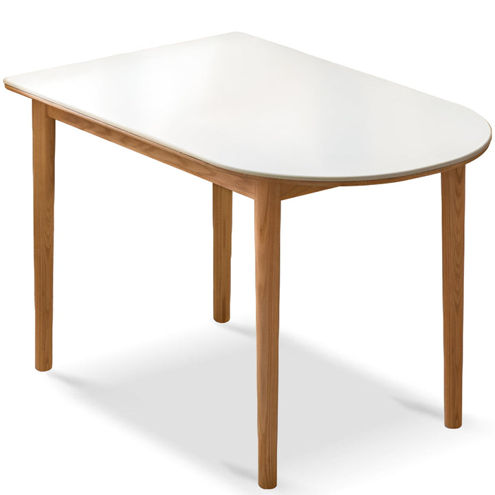 Scandinavian Oak Wood Sintered Stone Half Oval Dining Table HALO