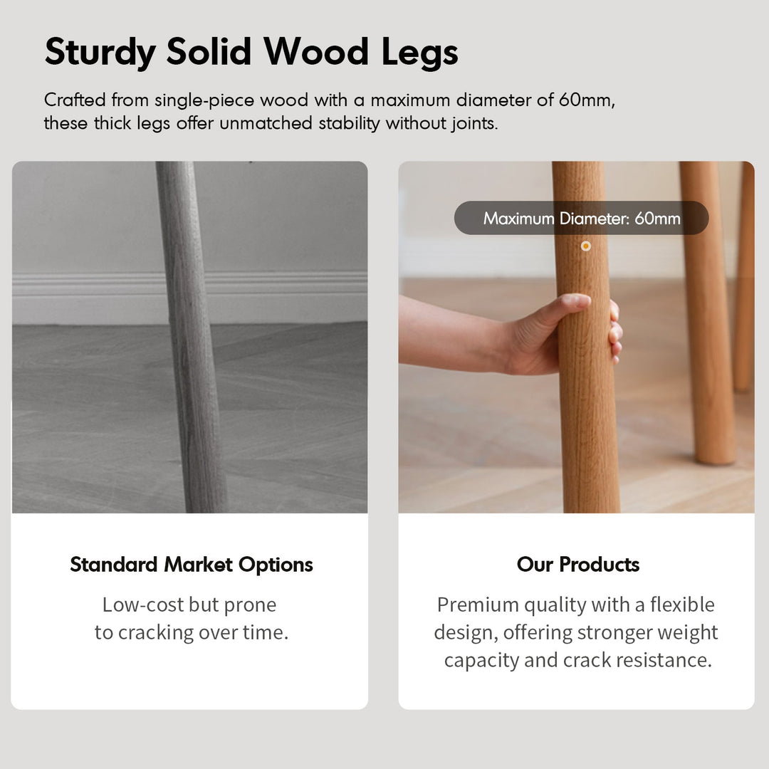 Scandinavian Oak Wood Sintered Stone Round Dining Table ORB