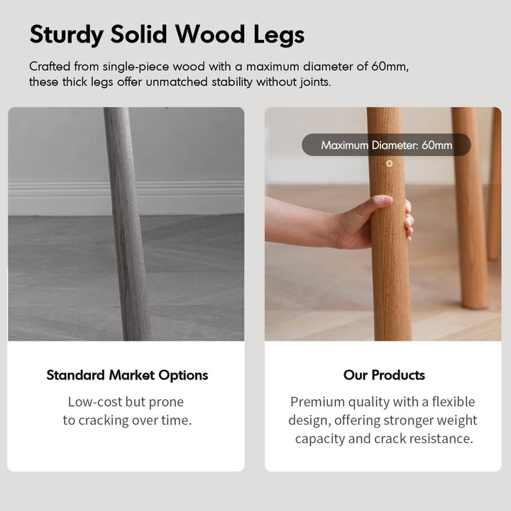 Scandinavian Oak Wood Sintered Stone Round Dining Table ORB