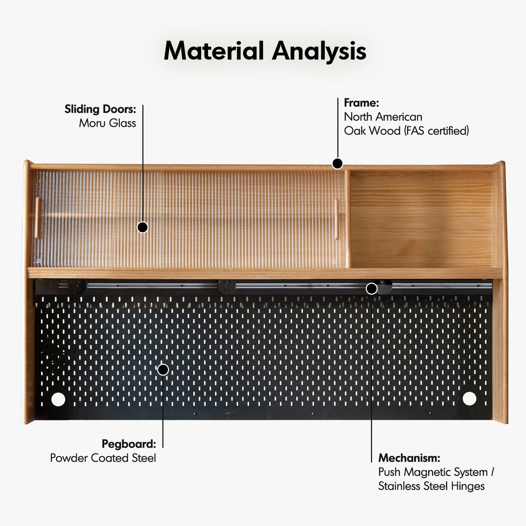 Scandinavian Oak Wood Sintered Stone Storage Side Cabinet BEAM