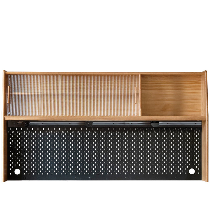 Scandinavian Oak Wood Sintered Stone Storage Side Cabinet BEAM