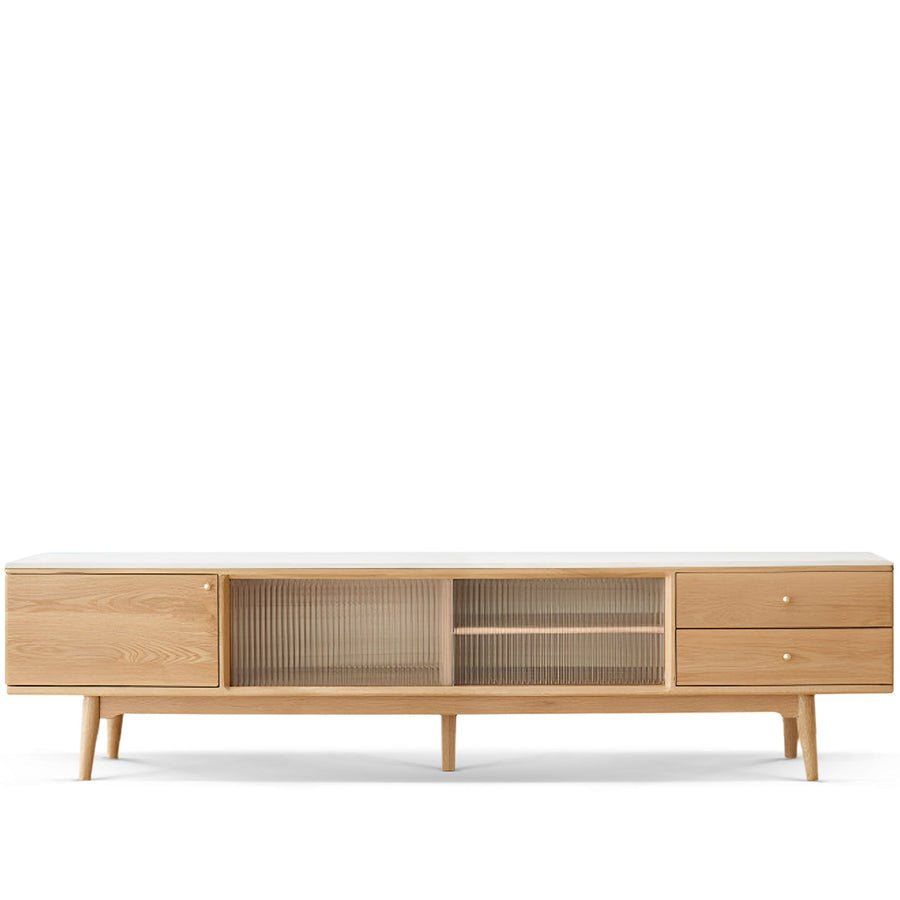Scandinavian Oak Wood Sintered Stone TV Console BEAM