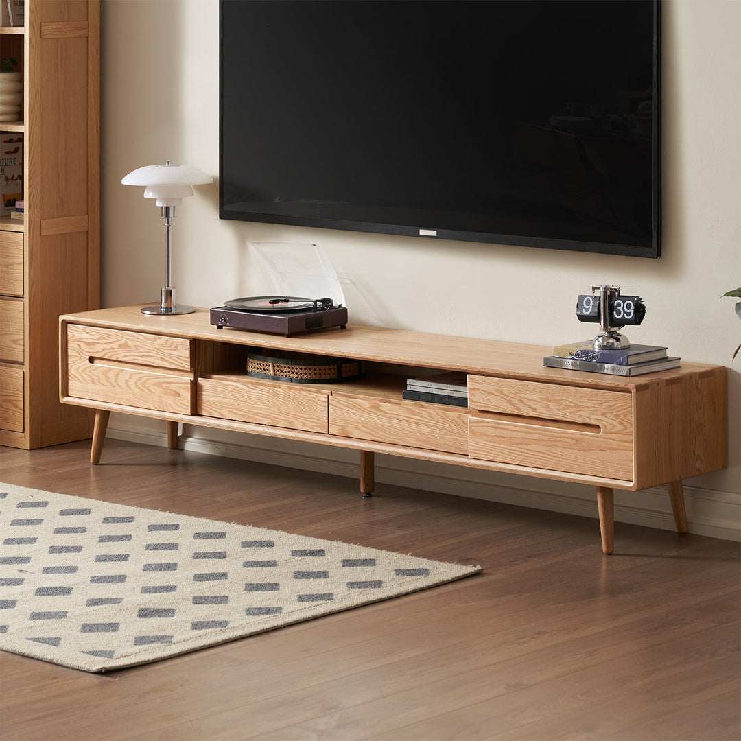 Scandinavian Oak Wood Sliding Door TV Console LINEA