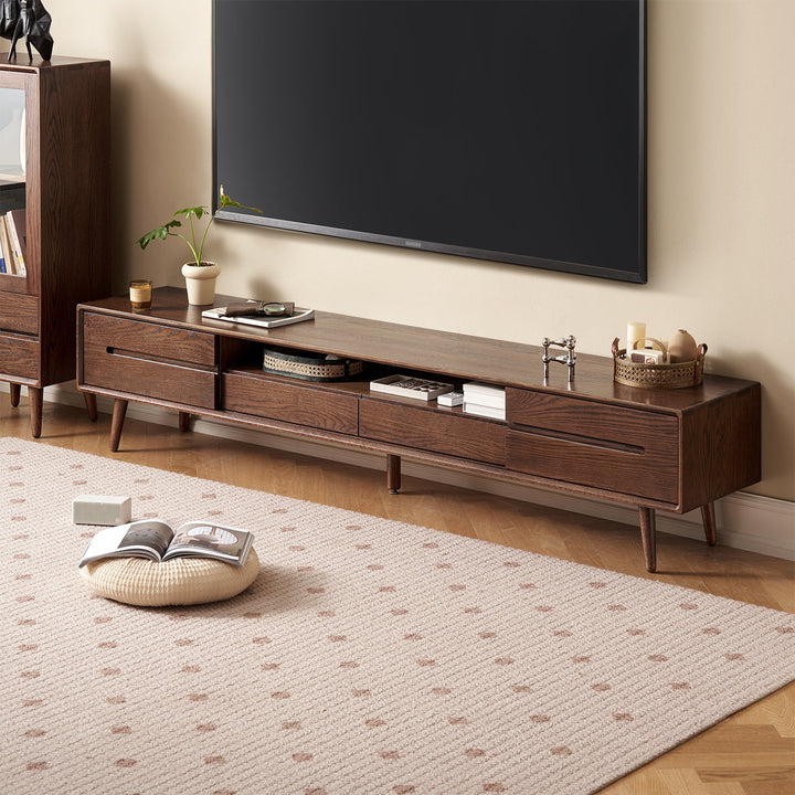 Scandinavian Oak Wood Sliding Door TV Console LINEA