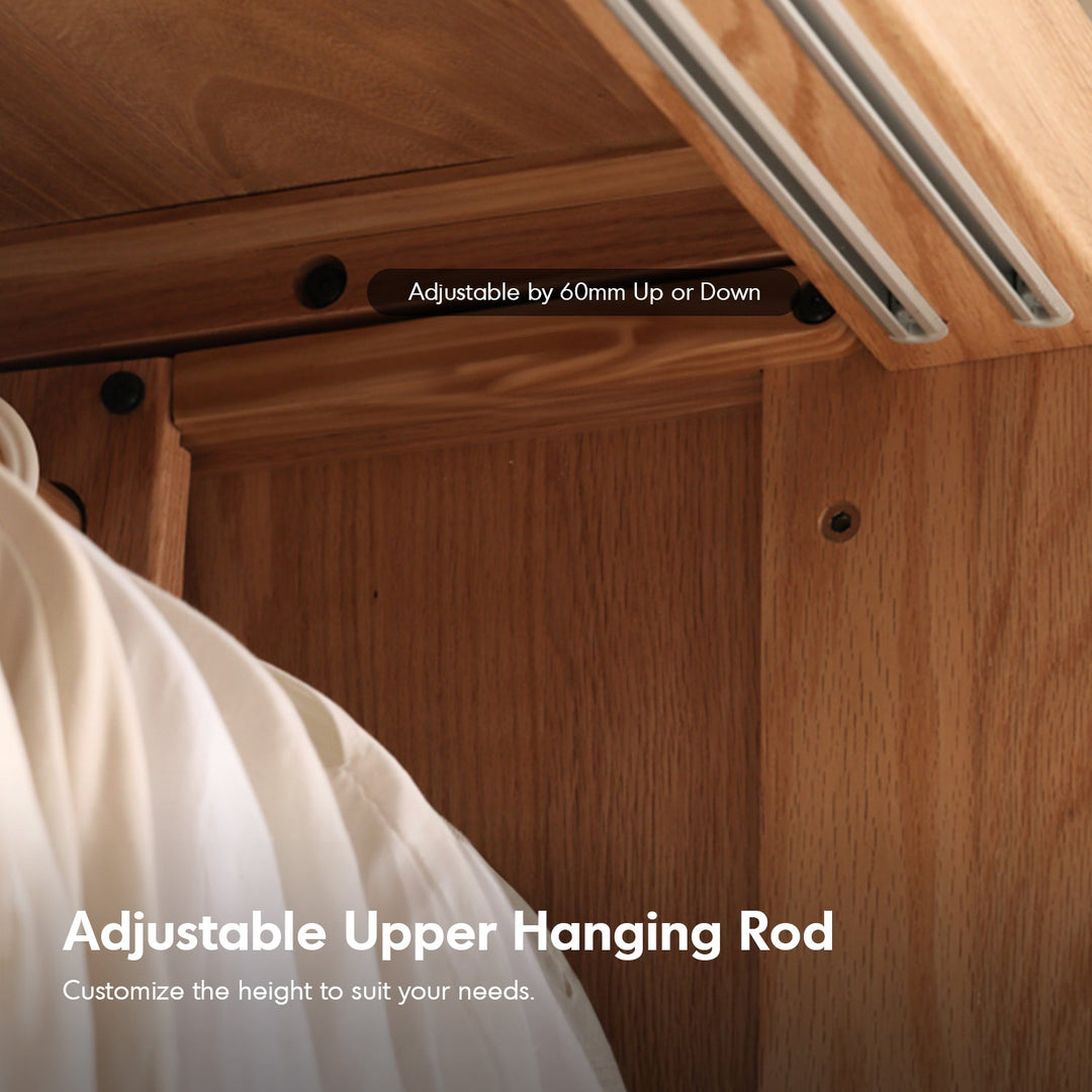 Scandinavian Oak Wood Sliding Door Wardrobe With Drawers ALIGN