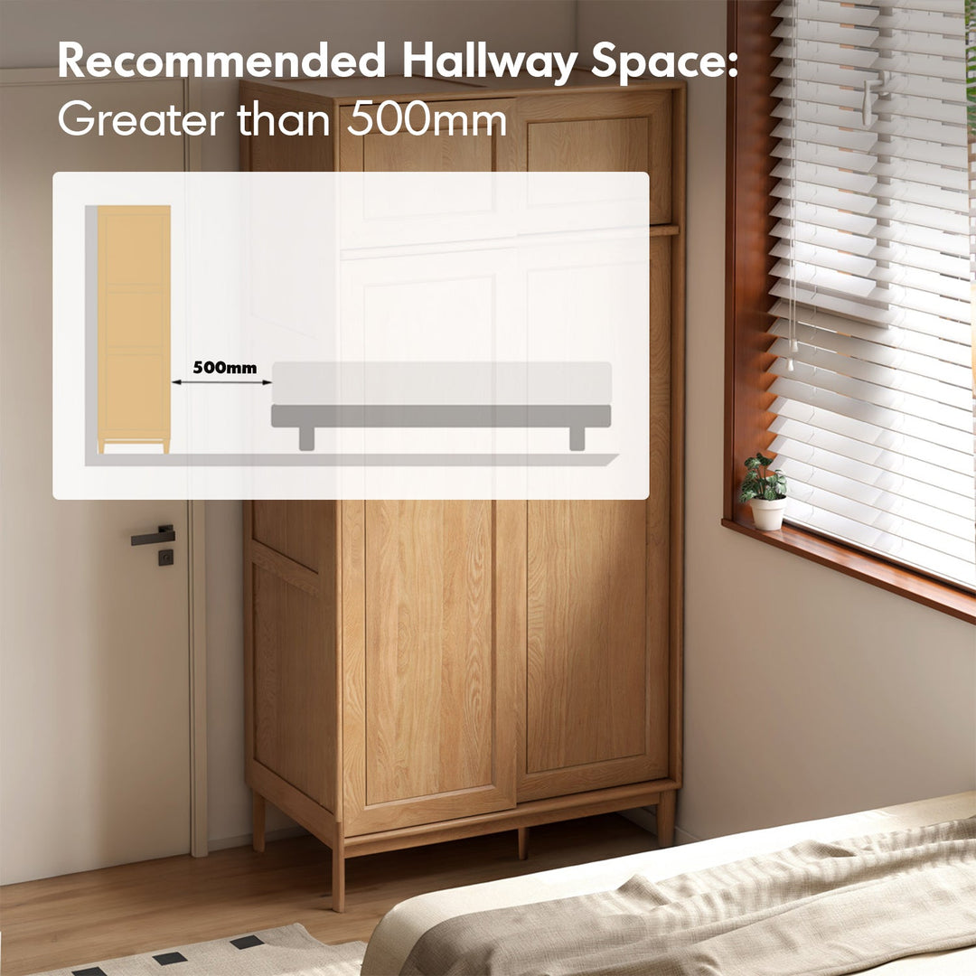 Scandinavian Oak Wood Sliding Door Wardrobe EDGE