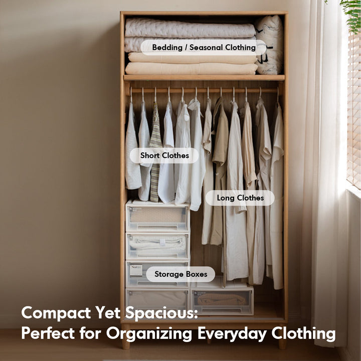 Scandinavian Oak Wood Sliding Door Wardrobe EDGE