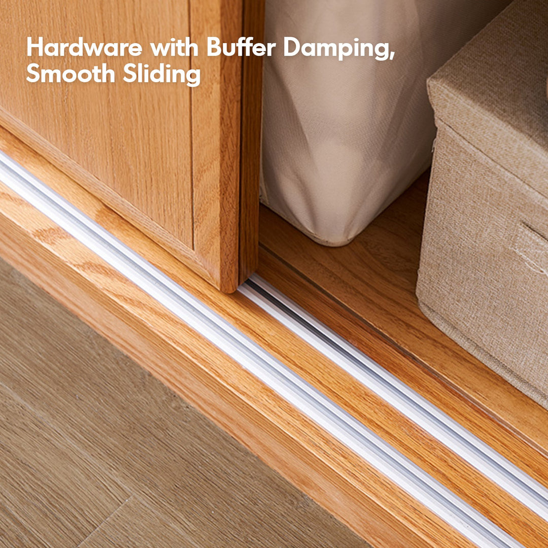 Scandinavian Oak Wood Sliding Door Wardrobe OAKLEY