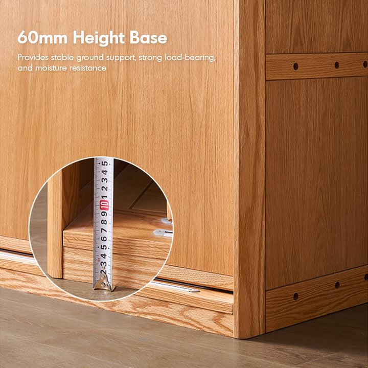 Scandinavian Oak Wood Sliding Door Wardrobe OAKLEY