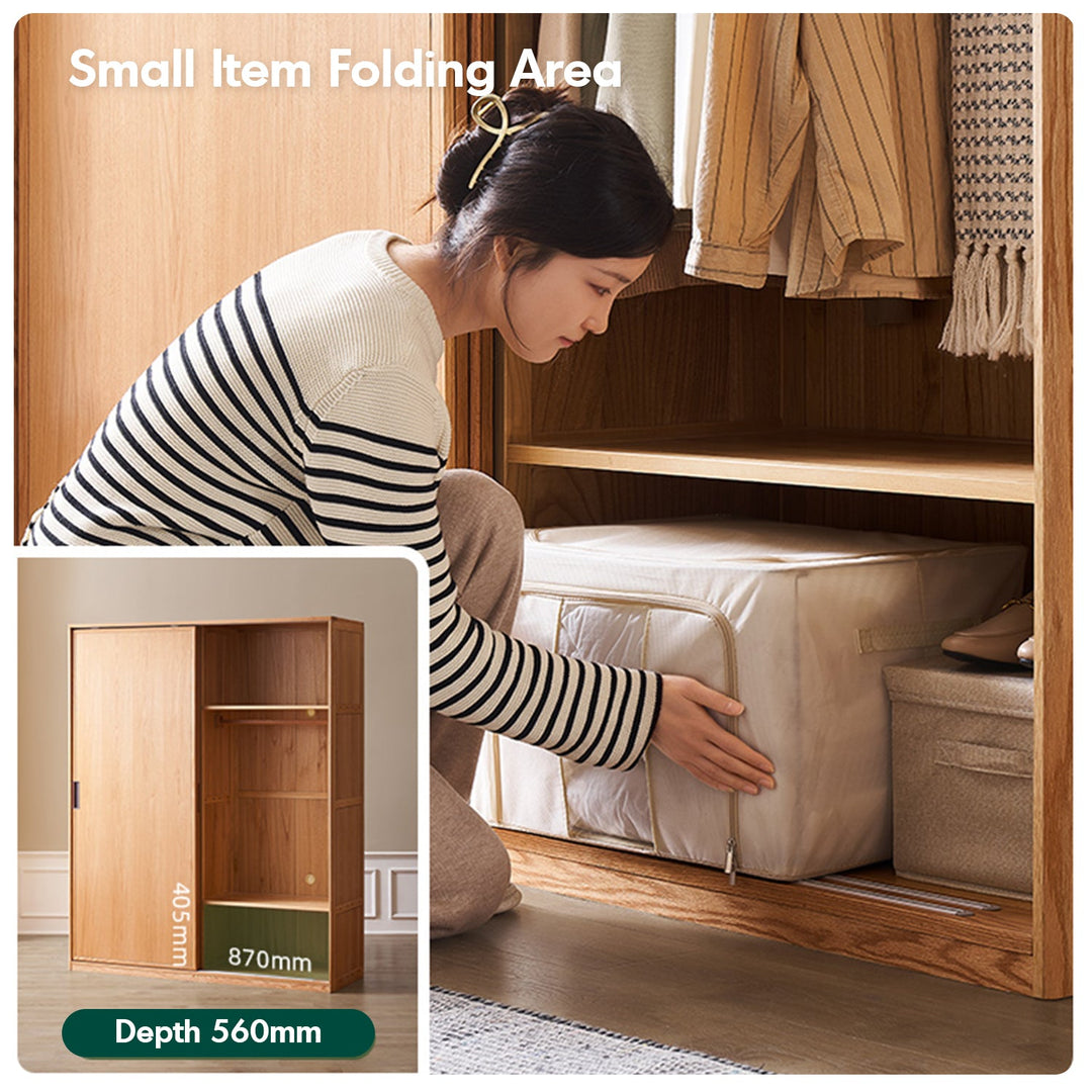 Scandinavian Oak Wood Sliding Door Wardrobe OAKLEY