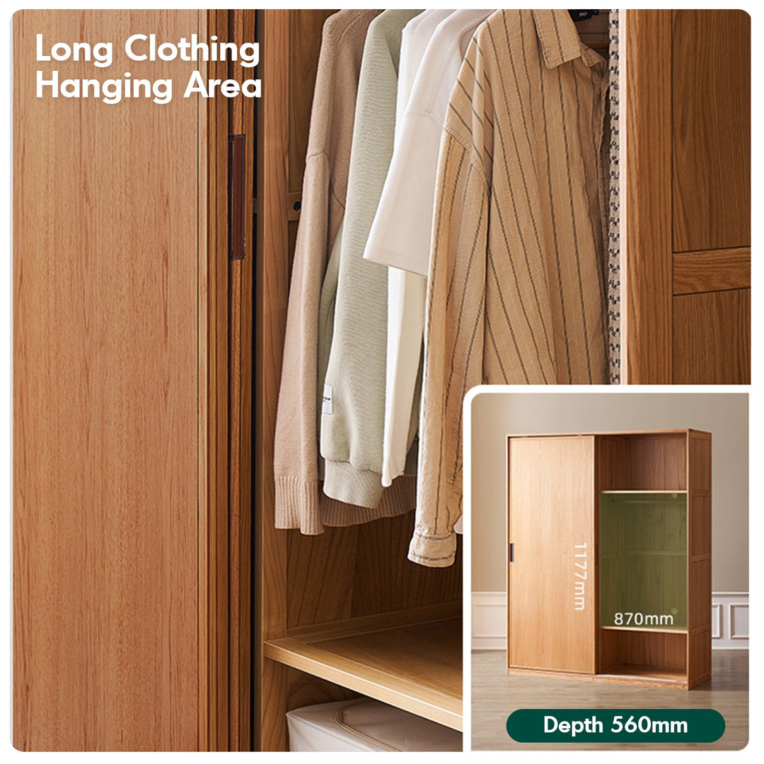 Scandinavian Oak Wood Sliding Door Wardrobe OAKLEY