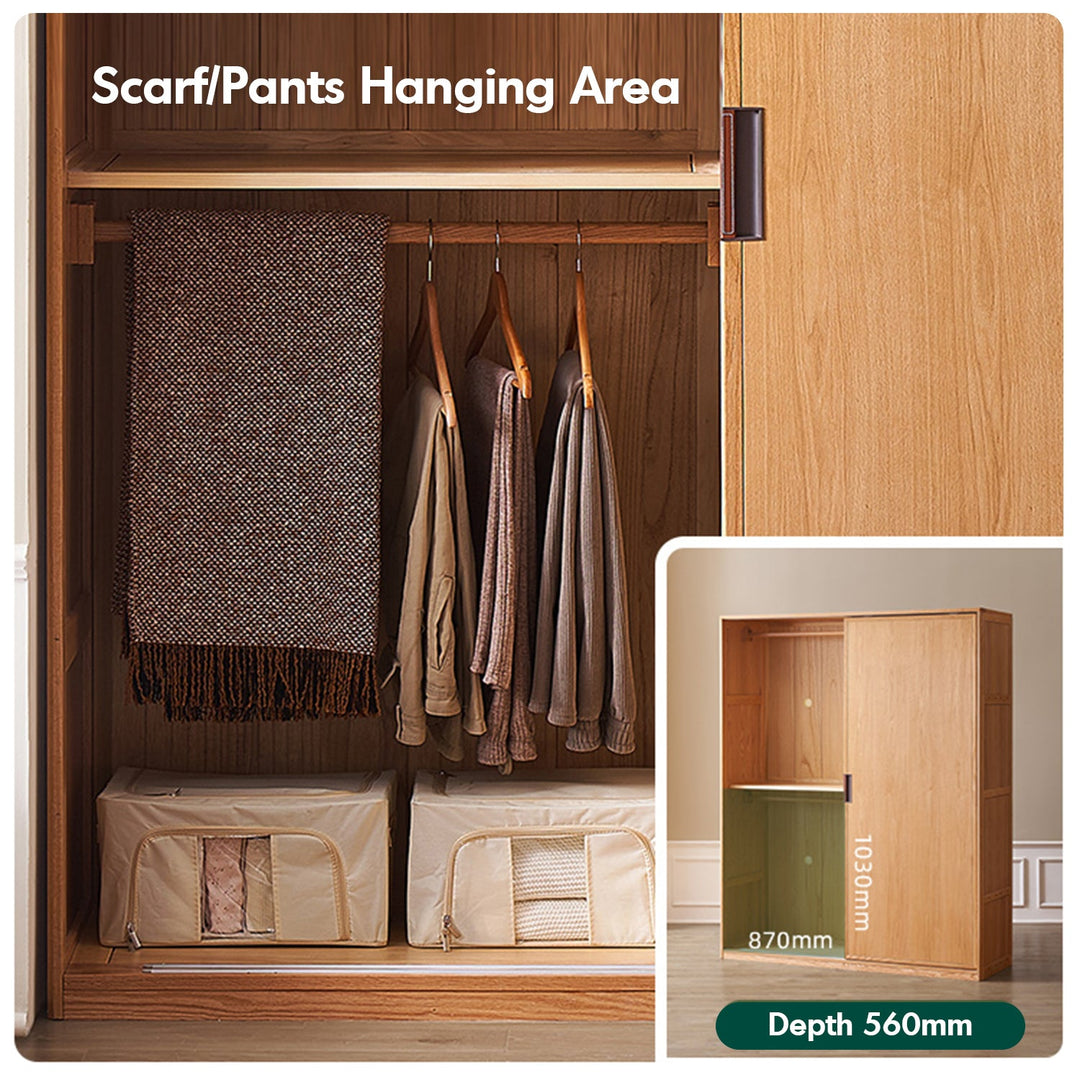 Scandinavian Oak Wood Sliding Door Wardrobe OAKLEY