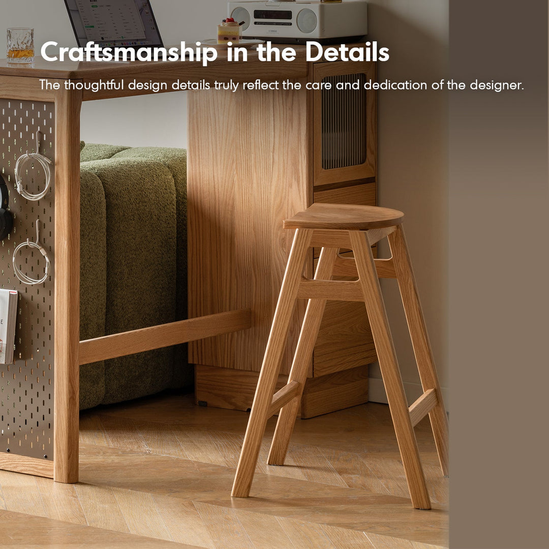 Scandinavian Oak Wood Stackable Bar Stool STACKO