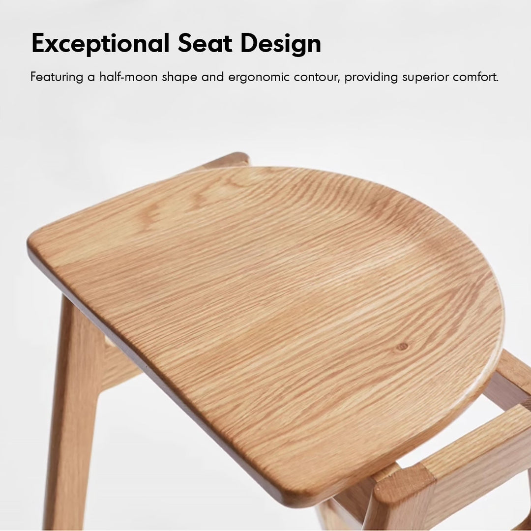 Scandinavian Oak Wood Stackable Bar Stool STACKO