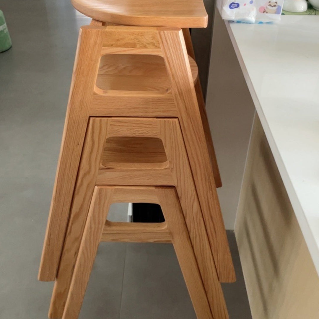 Scandinavian Oak Wood Stackable Bar Stool STACKO