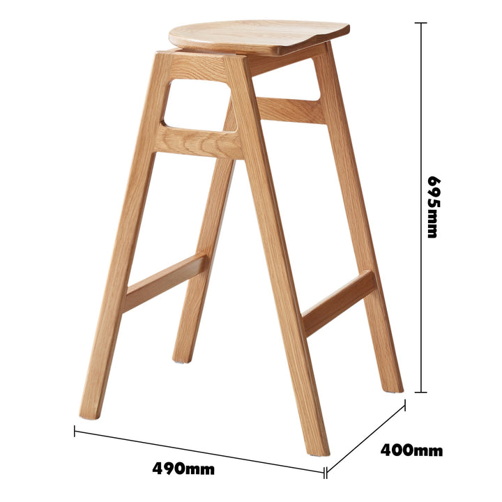 Scandinavian Oak Wood Stackable Bar Stool STACKO