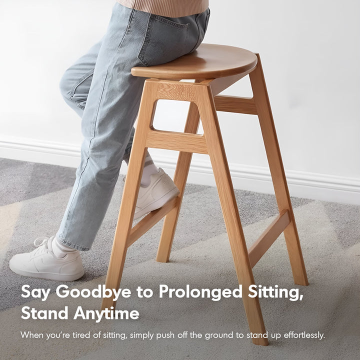 Scandinavian Oak Wood Stackable Bar Stool STACKO