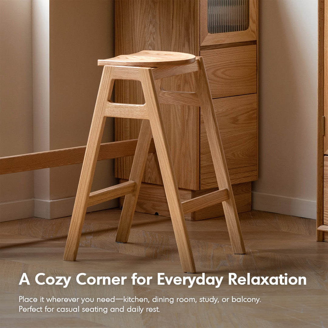 Scandinavian Oak Wood Stackable Bar Stool STACKO