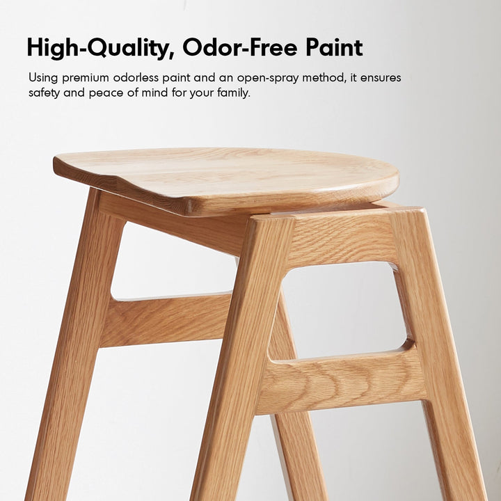Scandinavian Oak Wood Stackable Bar Stool STACKO