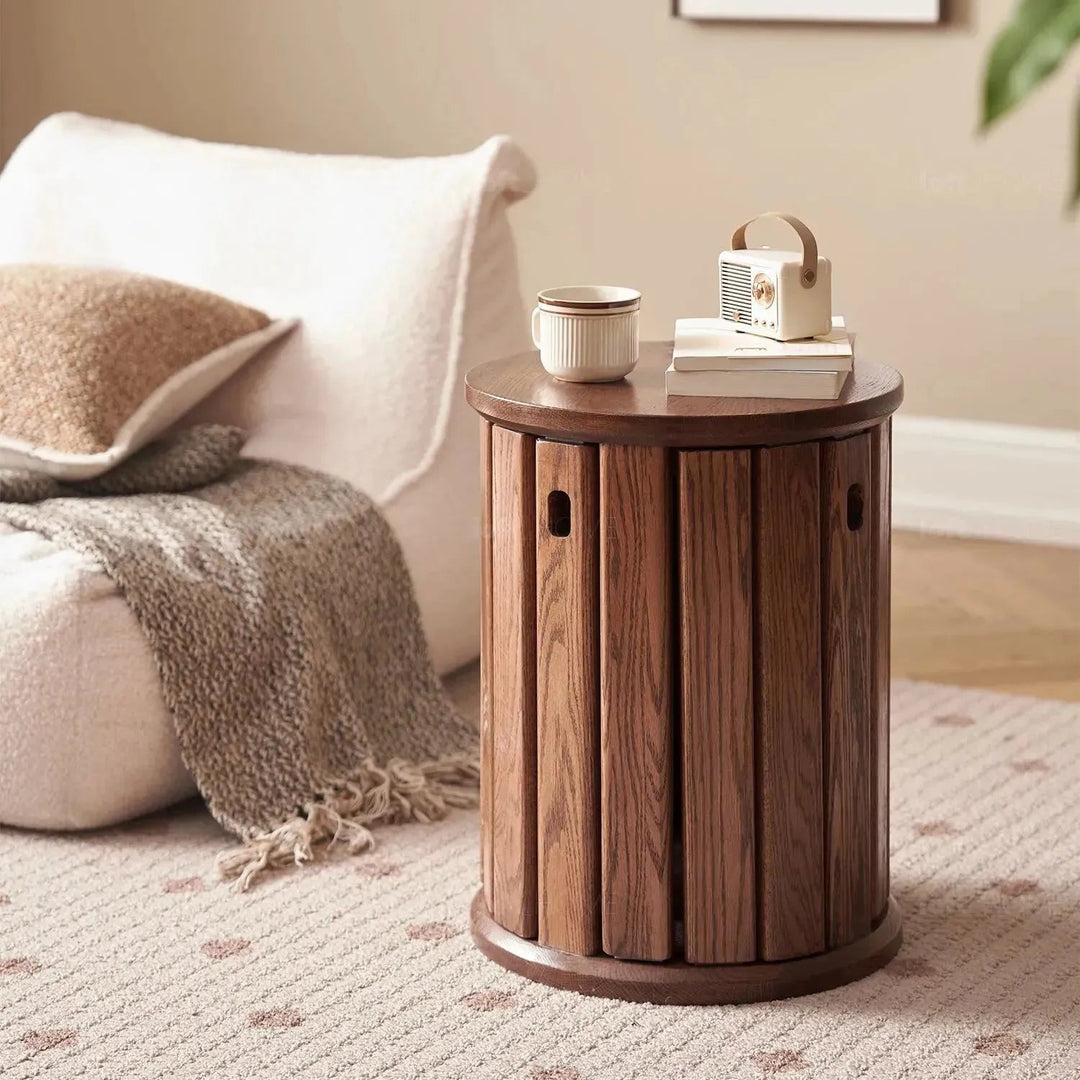 Scandinavian Oak Wood Stackable Stool HARVEST