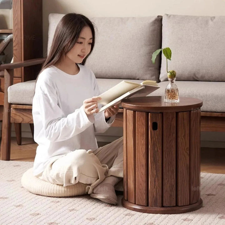 Scandinavian Oak Wood Stackable Stool HARVEST