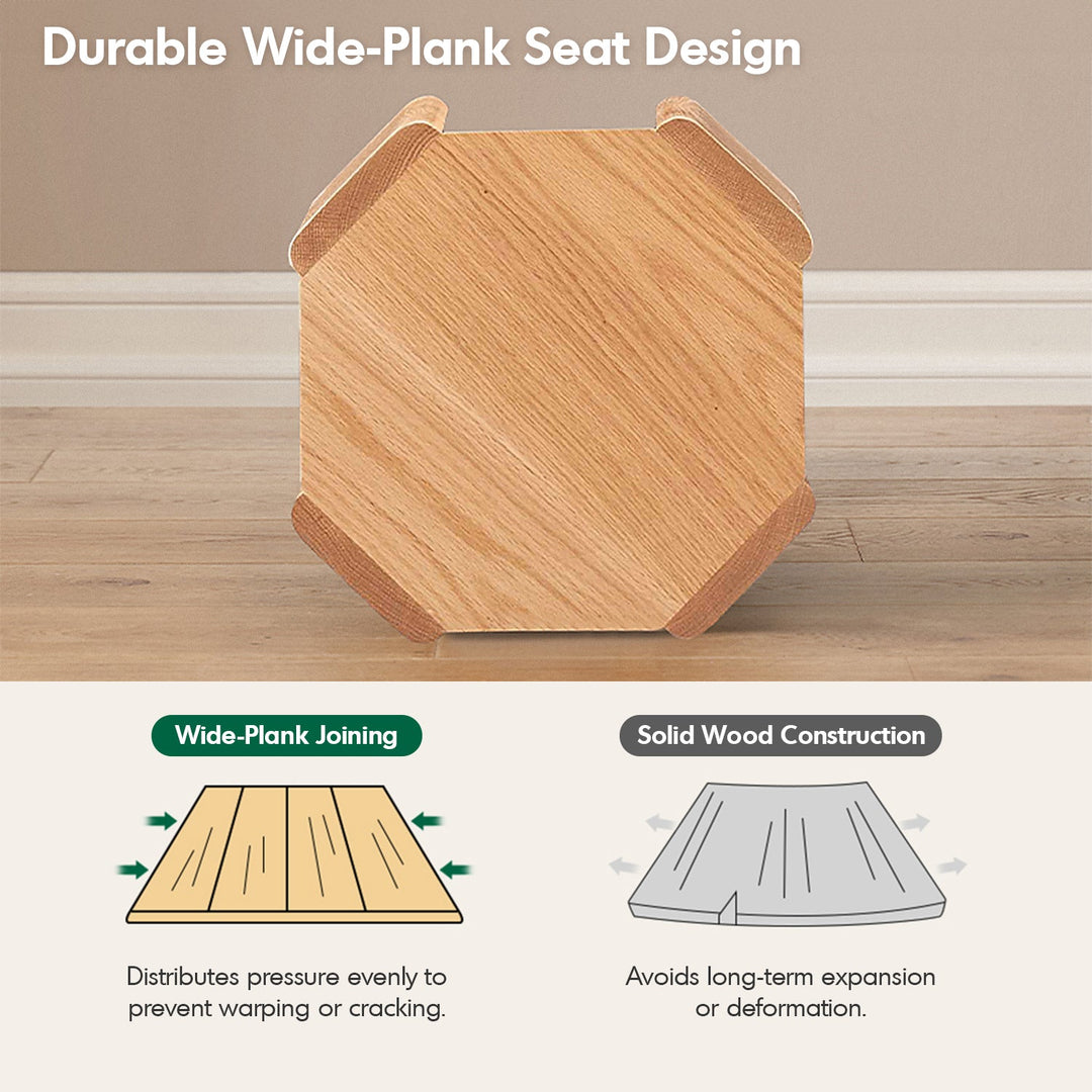 Scandinavian Oak Wood Stackable Stool Side Table 2pcs Set STACKA