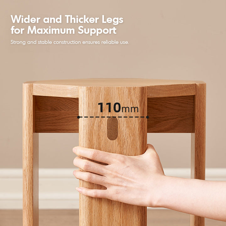 Scandinavian Oak Wood Stackable Stool Side Table 2pcs Set STACKA