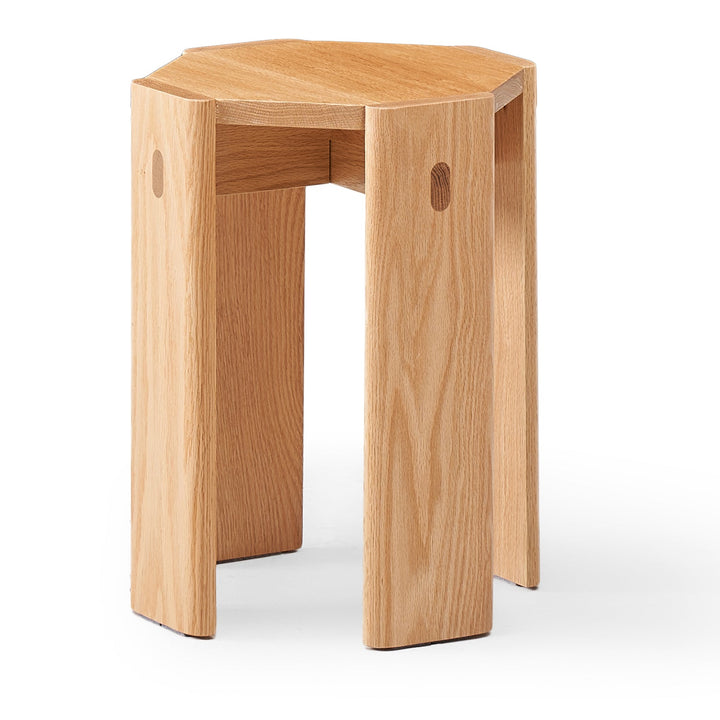 Scandinavian oak wood stackable stool side table 2pcs set stacka detail 7.