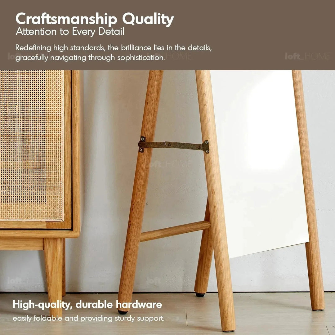 Scandinavian Oak Wood Standing Floor Mirror PREMIUM