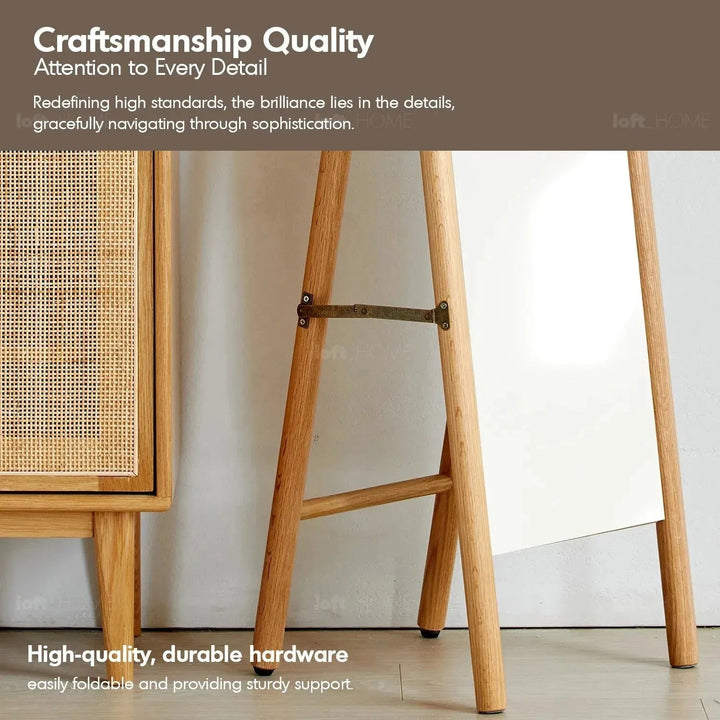 Scandinavian Oak Wood Standing Floor Mirror PREMIUM