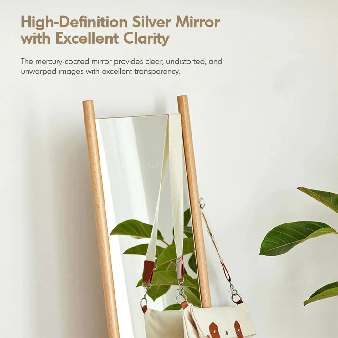 Scandinavian Oak Wood Standing Floor Mirror PREMIUM