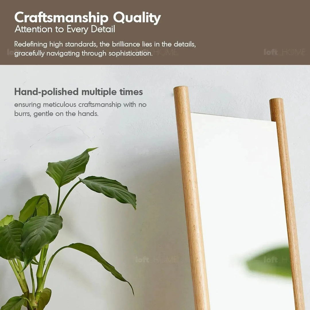 Scandinavian Oak Wood Standing Floor Mirror PREMIUM