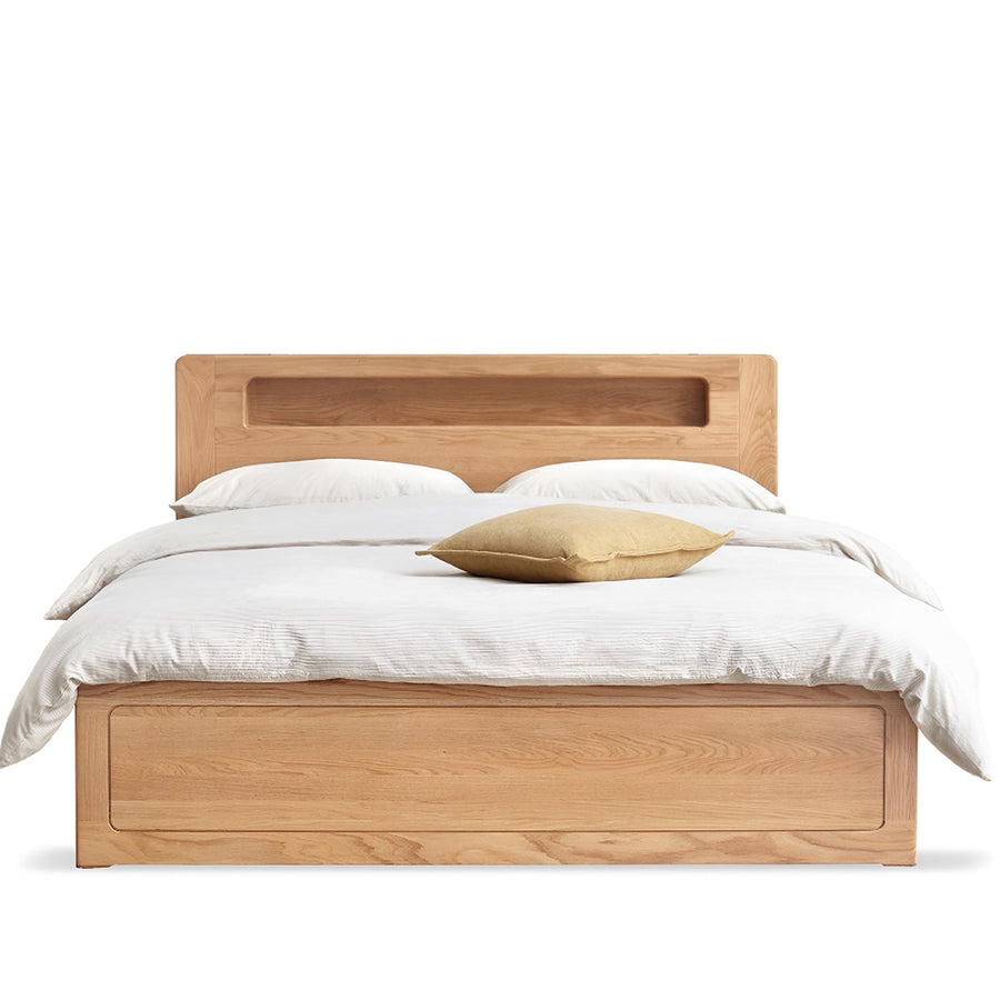 Scandinavian Oak Wood Storage Bed CACHE