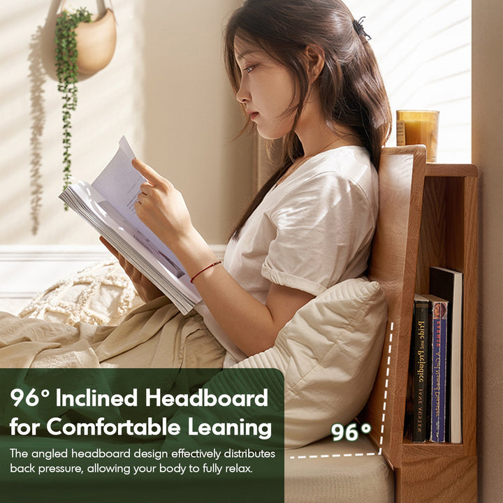 Scandinavian Oak Wood Storage Bed SHELTER