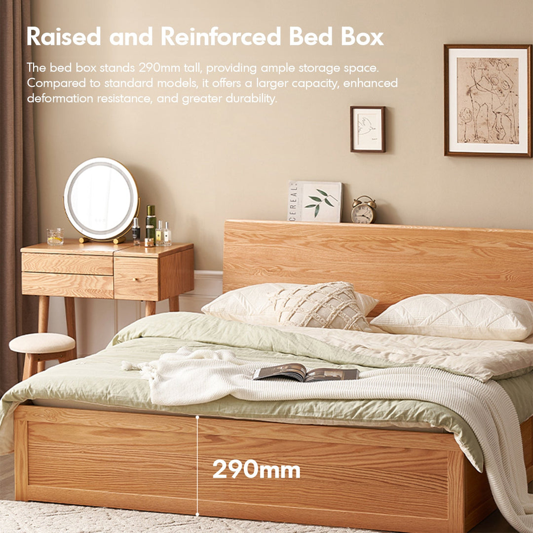 Scandinavian Oak Wood Storage Bed SHELTER