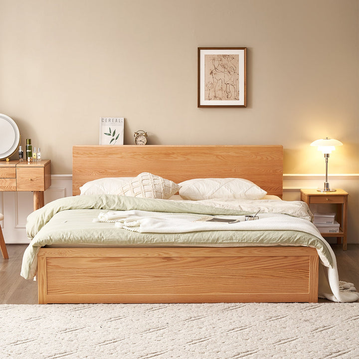 Scandinavian Oak Wood Storage Bed SHELTER