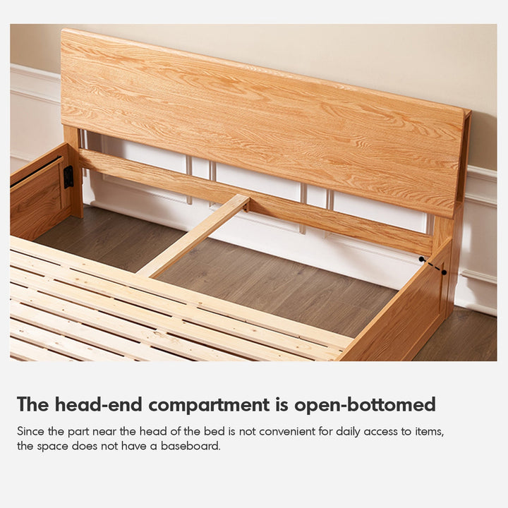 Scandinavian Oak Wood Storage Bed SHELTER