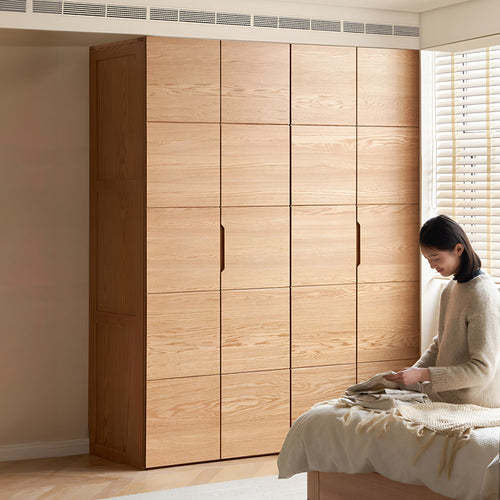Scandinavian Oak Wood Swing Door Wardrobe NESTLE Good to Know Preview-1