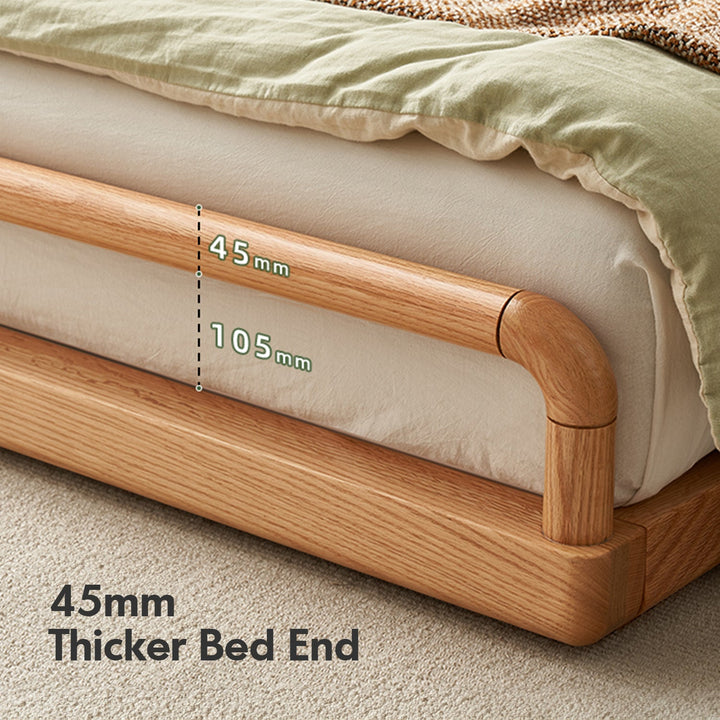 Scandinavian oak wood velvet cat scratch resistant fabric floor tatami bed cloud environmental situation.