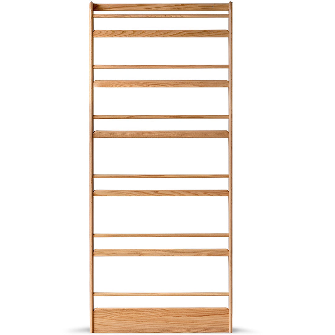 Scandinavian oak wood wall shelf bookshelf spire detail 13.