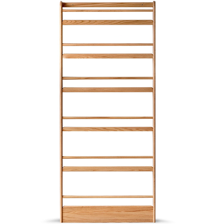 Scandinavian oak wood wall shelf bookshelf spire detail 13.