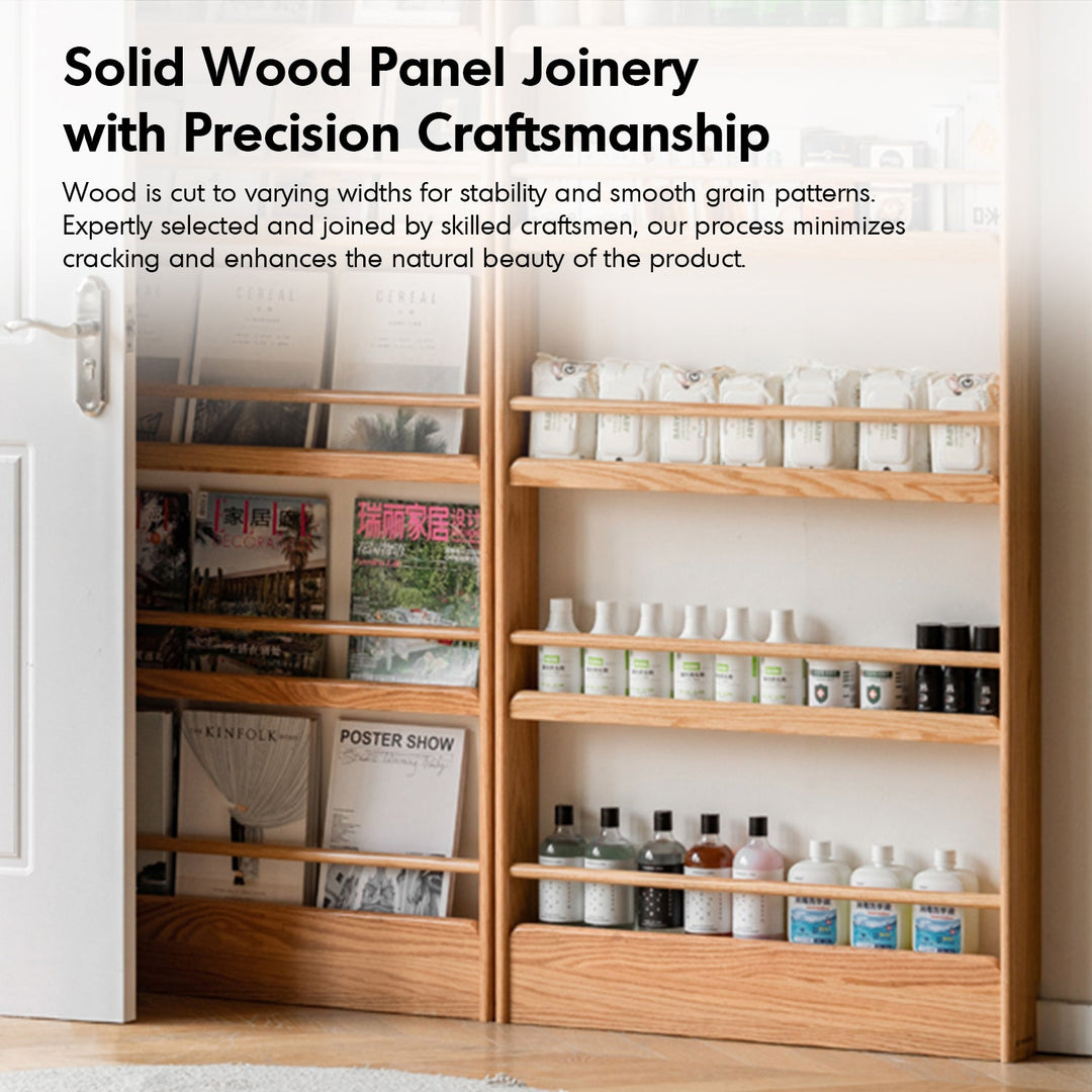 Scandinavian Oak Wood Wall Shelf Bookshelf SPIRE