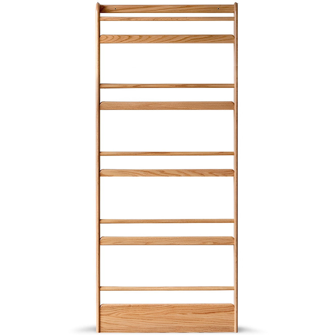 Scandinavian oak wood wall shelf bookshelf spire detail 14.