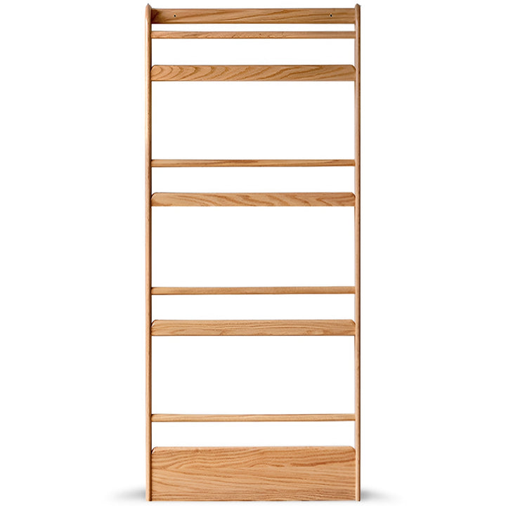 Scandinavian oak wood wall shelf bookshelf spire detail 15.